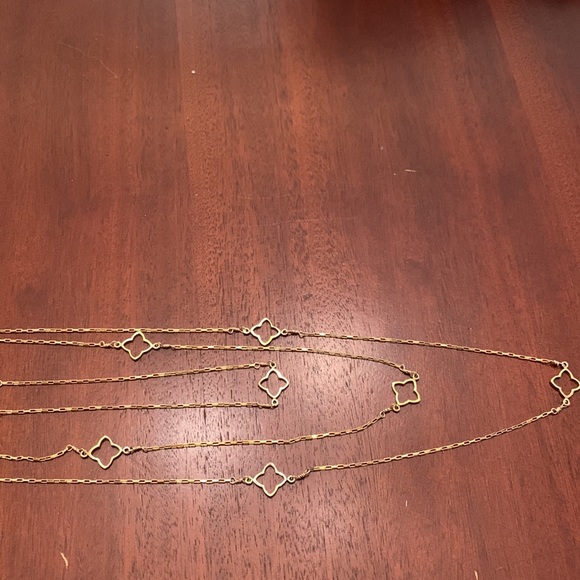 Asha By Ashley 4 Clover 3 Tier Gold-played Necklace NWOT - Picture 6 of 8